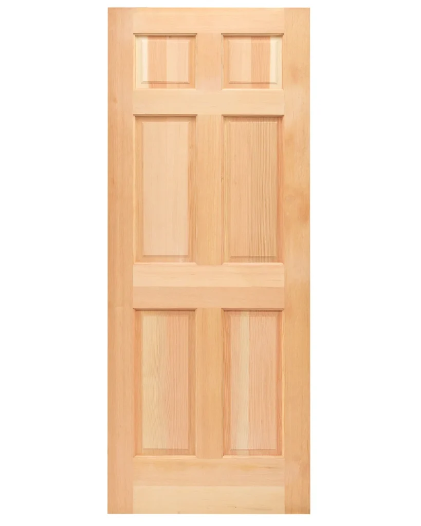 6 Raised Panel Fir Wood Exterior Front Door