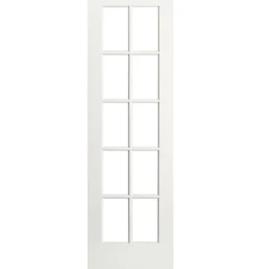 10 Lite Clear Glass French Primed Wood Interior Door