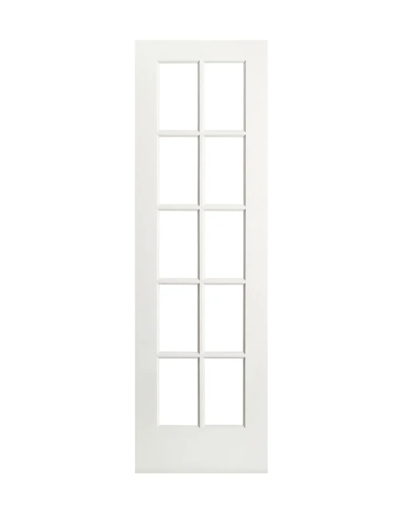 10 Lite Clear Glass French Primed Wood Interior Door