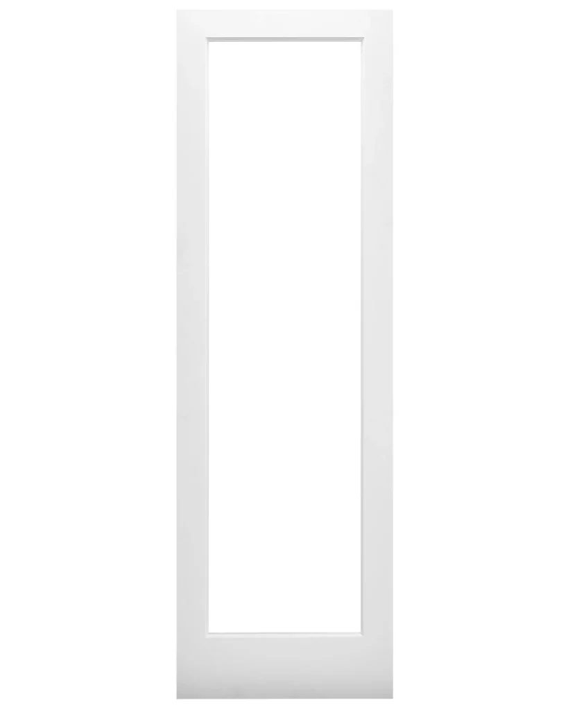 Single Lite Solid Core Wood Glass Panel French Interior Door (Primed)