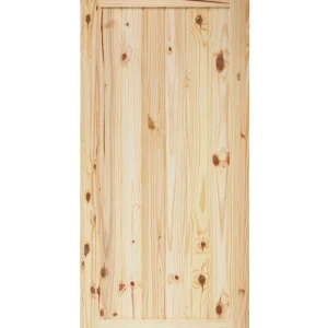 Single Panel V-Groove Knotty Pine Wood Interior Barn Door