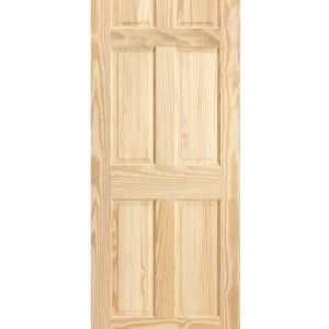 6 Panel Raised Double Hip Solid Core Pine Wood Interior Door