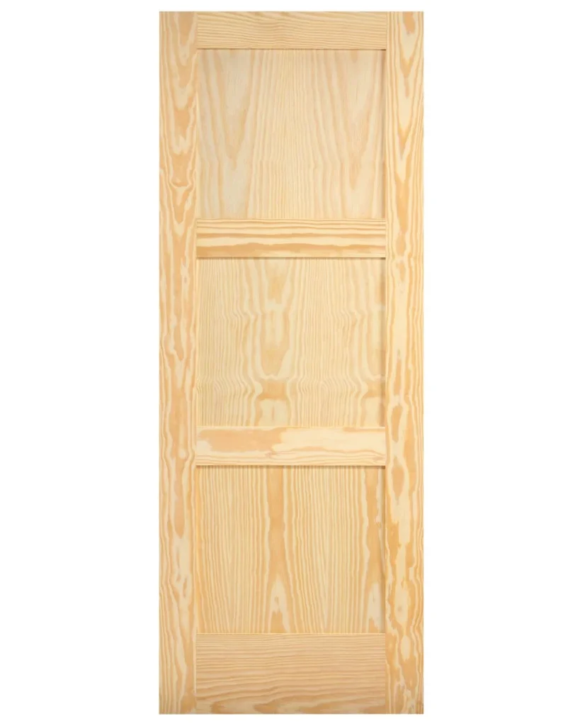 3 Panel Square Shaker Style Wood Interior Door
