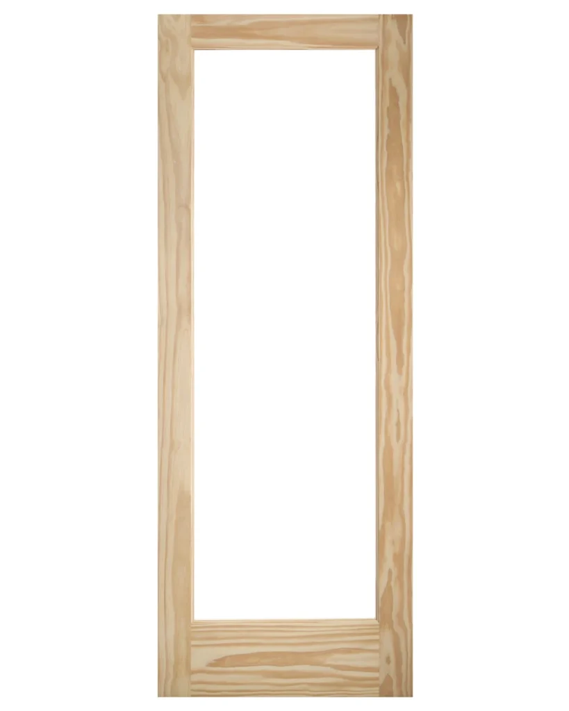 Single Lite Glass Panel Solid Core Pine Wood French Interior Door