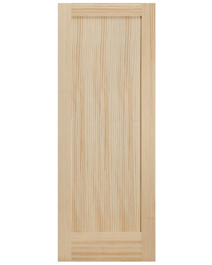 Single Panel Shaker Style Pine Wood Interior Door
