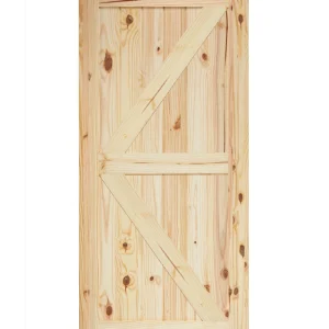 British Brace V-Groove Knotty Pine Barn Door