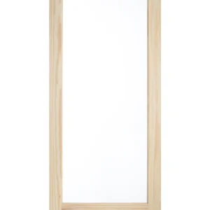 Single Lite Pine Wood Glass Panel Exterior Door
