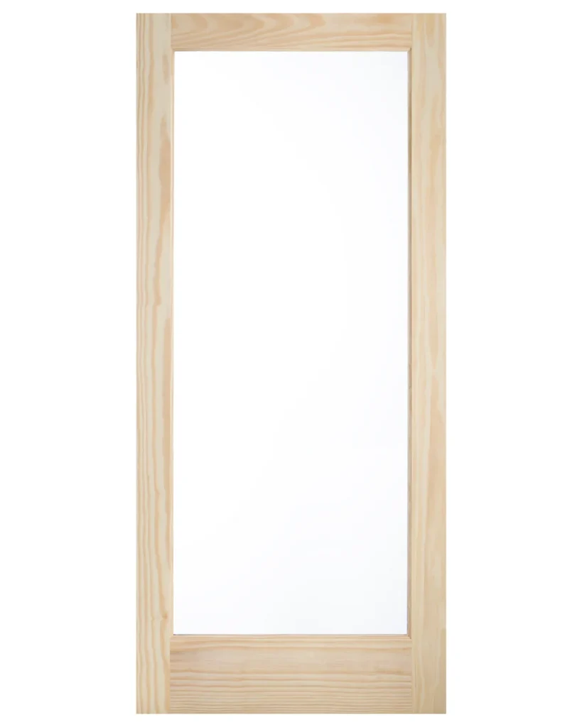 Single Lite Pine Wood Glass Panel Exterior Door