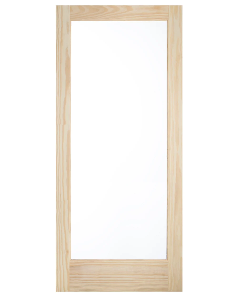 Single Lite Pine Wood Glass Panel Exterior Door
