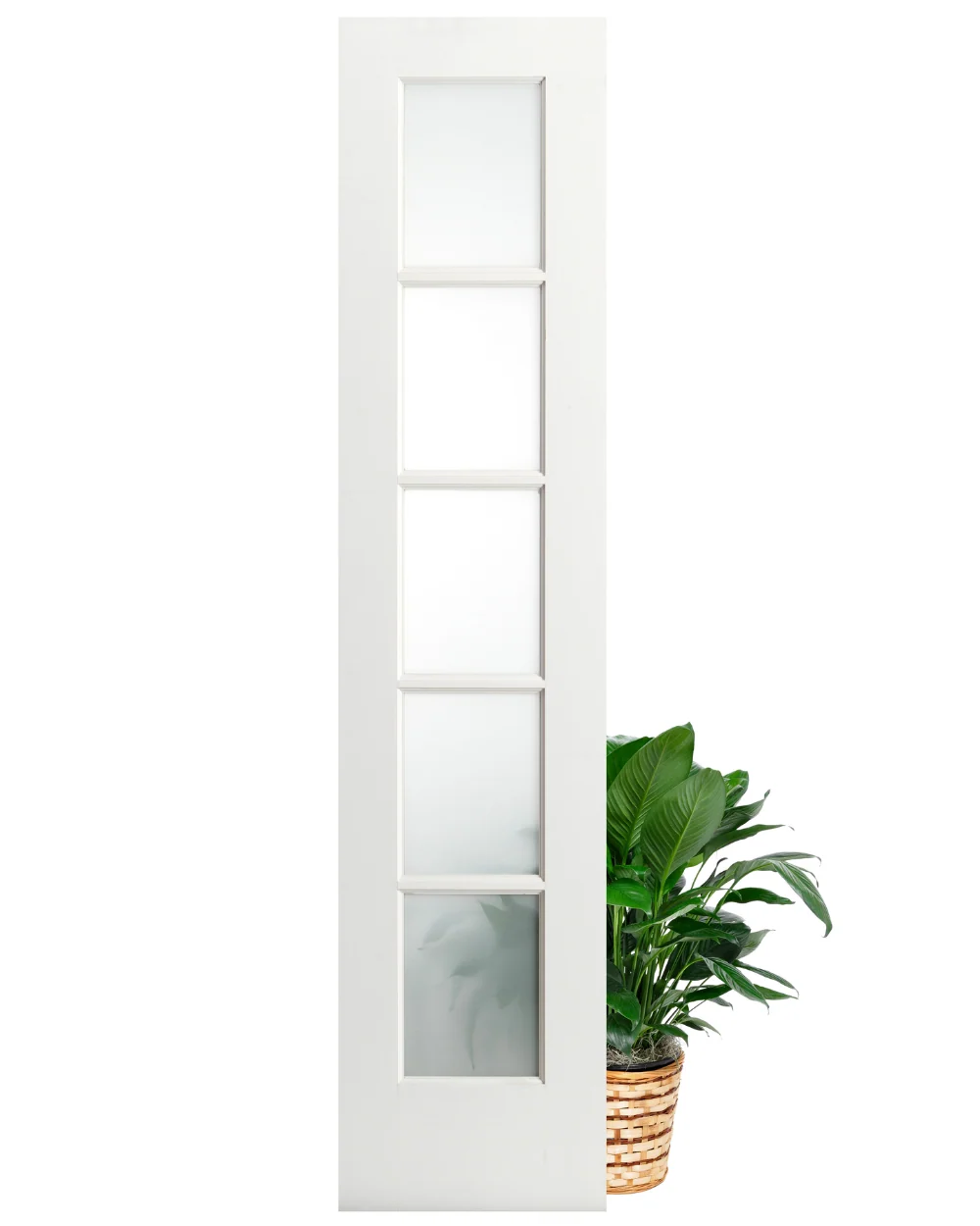 5 Lite Frosted Glass French Primed Wood Interior Door