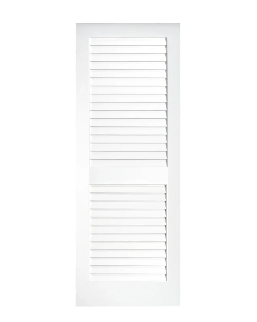 2 Plantation Louver Panel Interior Pine Wood Closet Door (Primed)