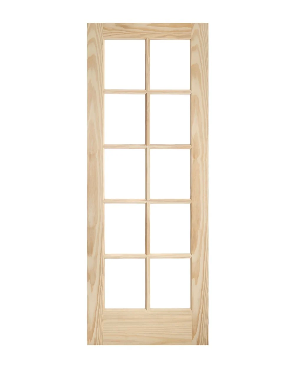 10 Lite Solid Core Pine Wood Glass Panel French Interior Door