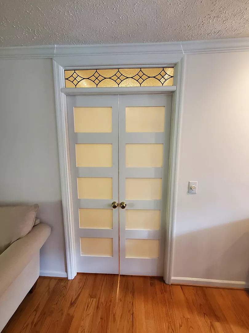 5 Frosted Glass Panel Shaker Style Wood Interior Door (Primed) - Image 9